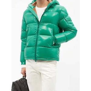 Men Winter Green Shiny Puffer Jacket Hooded <b>Bubble</b> <b>Coat</b> Custom Logo Color Size Wholesale Oem Plus Size Thick Warm Wet Look - Product Image 3