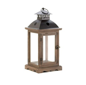 Farol de Madera Hecho a Mano con Paneles de Vidrio y Asa de Cuerda para Decoración con Velas en Interiores y Exteriores - Product Image 5