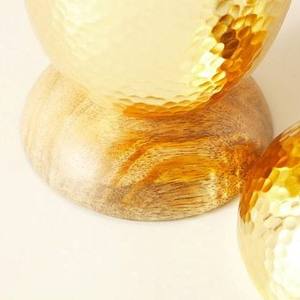 Quemador de Incienso de Metal Dorado Martillado de Lujo, Mabkhara, Quemador de Carbón para Oud con Base de Madera, Fragancia Árabe para el Hogar - Product Image 2