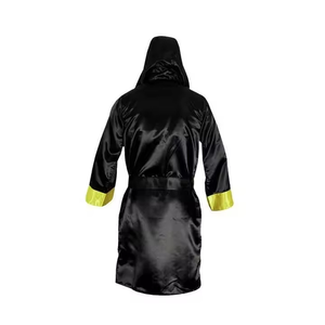 Bata de Boxeo Kimono de Jiu Jitsu con Manga Larga, Frente Abierto, Ribete Metálico, Satinado, Bata de Boxeo con Capucha para Adulto y Pantalones Cortos - Product Image 3