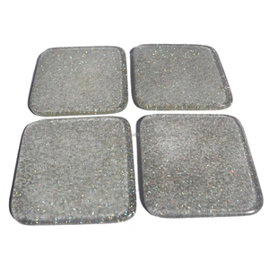 Posavasos Modernos Cuadrados de Resina con Cristales Brillantes, Hechos a Mano, Elegantes, Ecológicos, Duraderos, Decoración de Mesa - Product Image 1