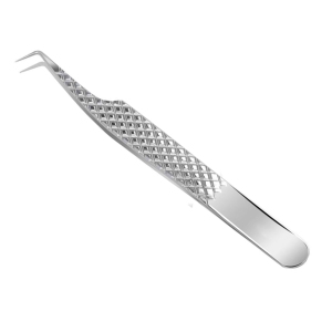 Pince à épiler professionnelle pour cils à 45 degrés, faible MOQ, en acier inoxydable durable, pour l'application de faux cils - Product Image 1