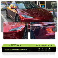 Film de protection de peinture (PPF) en TPU rouge, vinyle adhésif coloré, vinyle dégradé changeant de couleur, films de carrosserie complète pour voiture à vendre