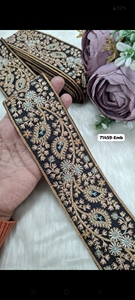 Cinta de encaje bordada floral multicolor de 2 pulgadas, ribete étnico indio con bordado de flores, para manualidades, costura y decoración de vestidos. - Product Image 5