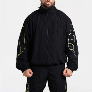 Custom <b>Patchwork</b> Outdoor Windbreaker Polyester Nylon Hiking Tracksuit Sportswear Zip up <b>Jacket</b> and Pants Set for Men - Product Image 3