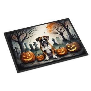 Spooky Halloween Boxer <b>Doormat</b> Non-Slip <b>Washable</b> Low Pile 24H X 36W Indoor and Outdoor Entryway Rug - Product Image 1