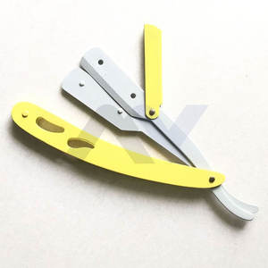 Rasoir de barbier de luxe à bord droit avec lame remplaçable, construction en acier inoxydable or/argent, personnalisable en usine OEM - Product Image 6