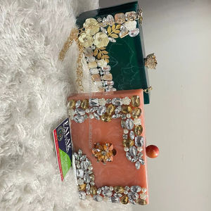 Último diseño, patrón de mármol, embrague de resina lisa, cadena de Metal, bolsos de mano de noche para mujer, fiesta de boda de Falak World Export - Product Image 1