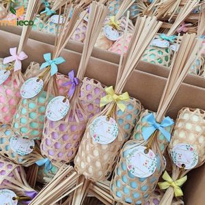 Cesta de almacenamiento de bambú Vintage tejida a mano directa de fábrica forma redonda para pastel de caramelo fruta excelente para venta al por mayor - Product Image 6