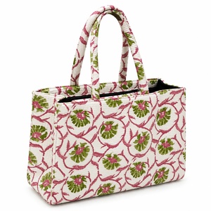 Sac fourre-tout en toile à motif floral, sac de shopping à ouverture supérieure, style tendance toutes saisons - Product Image 1