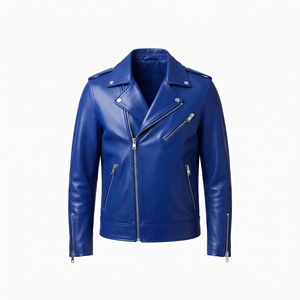 Blouson Bomber de Luxe pour Homme en Cuir Véritable Imperméable et Respirant Écologique avec Poignets Côtelés et Fermeture Éclair Argentée – Bolster Industry - Product Image 1