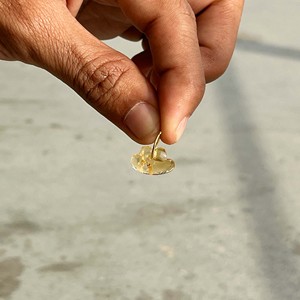 Pendentif Breloque en Pierre Précieuse Citrine Nuage avec Anneau Doré pour la Fabrication de Colliers et Boucles d'Oreilles - Product Image 4