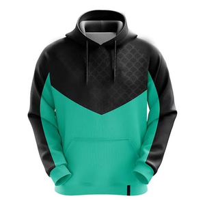 Men's Black White Color Blocking Hoodie Raglan Sleeve Sublimation Print Casual Breathable Knitted Hooded Sweatshirt Regular Fit - Product Image 3