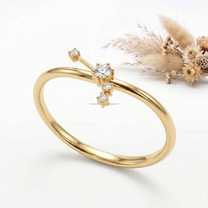 Bague de luxe en diamant signe zodiacal Bélier certifiée IGI DEF VVS, bijoux en or, cadeau viral pour Mars-Avril, courage et leadership - Product Image 1