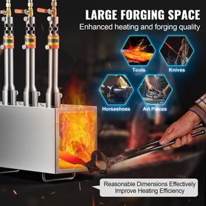 Fornace Portatile a 3 Bruciatori a Propano, Grande Capacità, Strumento per Forgiatura a Gas, 2600 Fahrenheit, Forno Industriale per la Produzione di Coltelli - Product Image 3