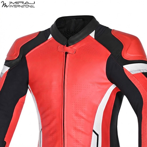 Trajes de Motociclismo de Cuero Genuino para Adultos, Color Rojo y Negro, Manga Larga, Resistentes al Viento, para Carreras de Alta Velocidad, 2026 - Product Image 3