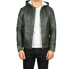 Manga comprida Alta Qualidade Zipper Men Leather Jacket Casual Wear Best Selling Leves Men Leather Jacket Atacado