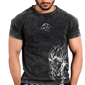 เสื้อยืดลายกราฟิกแขนสั้นคอกลมลายมังกรอนิเมะสไตล์สตรีทแวร์ลำลองวินเทจขายส่งเสื้อผ้าพิมพ์ลาย - Product Image 1