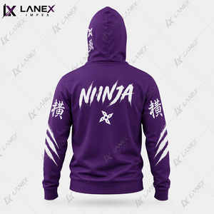 Men's Ninja Hoodie Balaclava Mask Double <b>Hood</b> <b>Zip</b> Up Sweatshirt Custom Streetwear Pullover Hoodie Winter Sportswear Clothing OEM - Product Image 3