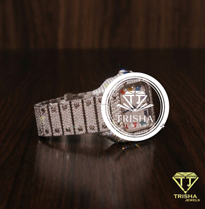 Reloj de lujo con logotipo personalizado premium, reloj de pulsera de cuarzo de acero inoxidable con diamantes, reloj de joyería con incrustaciones de diamantes para hombres y mujeres. - Product Image 3