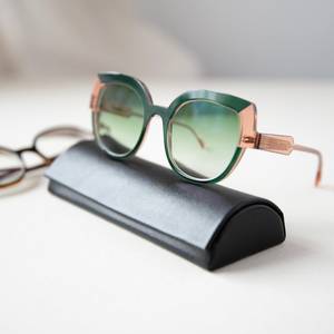 Distressed Leather <b>Sunglasses</b> <b>Case</b> Vintage Style Eyewear Protector Genuine Leather Wholesale Pouch LGC-0032 - Product Image 2