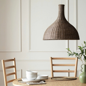 Luxury Wholesale Handcrafted Natural Rattan Woven High Neck Pendant <b>Light</b> <b>Shade</b> Lamp <b>Shade</b> <b>For</b> Home Hotel Restaurant Decor - Product Image 4