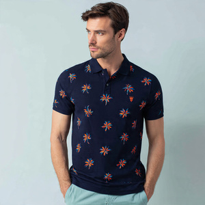 Chemises polo imprimées pour la plage, manches courtes, col rabattu, boutonnées, pour hommes - Product Image 1
