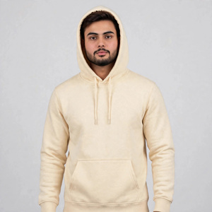 Sudadera con Capucha para Hombre, Color Sólido, Forro Polar, Bolsillo Frontal, Corte Regular, Estilo Casual, 100% Algodón, Ropa de Invierno, 360g - Product Image 4