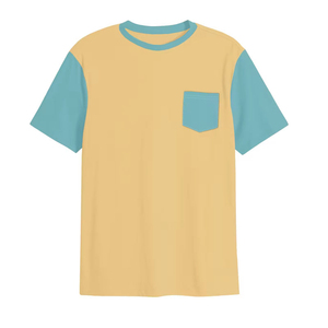 เสื้อยืดคอกลมแขนสั้นผู้ชายสไตล์ลำลอง ผ้าฝ้าย 100% ทรงโอเวอร์ไซส์ พร้อมกระเป๋าเก๋ไก๋ - Product Image 6