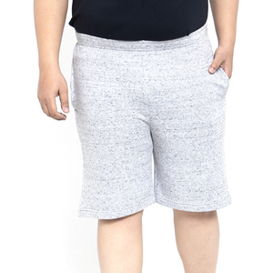 Pantalones Cortos Bermuda de Punto Satinado Gris para Hombre, con Bolsillos, Cintura Elástica, Estilo Casual, Corte Medio, Tejido Transpirable de Poliéster/Algodón - Product Image 1