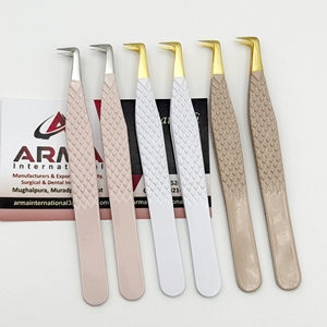 Pince à cils volume 90 degrés en acier inoxydable durable, pointe fine pour extensions de cils, avec marque privée - Product Image 6