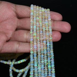 Perles facettées rondes éthiopiennes AAA+ de 4 mm à 6,50 mm, opale naturelle Welo d'Éthiopie, pierres semi-précieuses pour la création de bijoux - Product Image 4