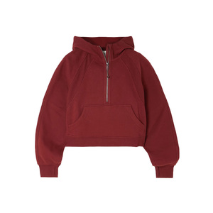 Custom Designed Women's XS Quarter <b>Zip</b> <b>up</b> Pullover Hoodie <b>Cropped</b> Gym Sportswear Tracksuit for Winter - Product Image 1