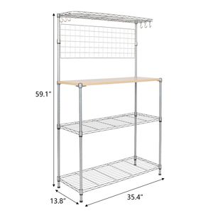 Scaffale da cucina a 4 livelli con contenitore per la conservazione degli alimenti, cromato RT - Product Image 6