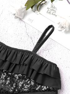 Top Corto con Pantalones Cortos para Niñas de 6 a 14 Años, Ropa de Baile para Gimnasia, Competencia, Actuación en Escenario - Product Image 4