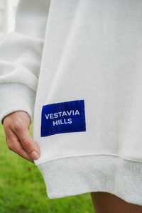 เสื้อสเวตเชิ้ตคอกลมผ้าฝ้ายหนานุ่มสำหรับผู้หญิง Vestavia Hills ปักลายเชนิลล์แบบ Varsity รับผลิตแบบ OEM ODM - Product Image 6