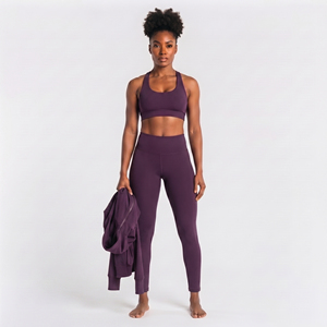 Ensemble de yoga 3 pièces pour femme : veste légère, brassière dos nageur et leggings – Tenue de fitness 3 pièces pour femme - Product Image 4