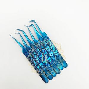 Nouvelle arrivée pince à épiler en acier inoxydable durable Hello Kitty poignée bleu Plasma extension de cils pince à épiler offre de prix de gros - Product Image 4