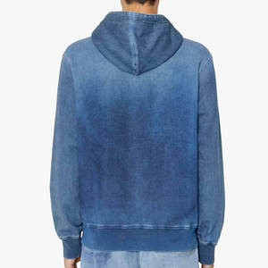 Sudadera con Capucha de Mezclilla Unisex de la Mejor Calidad, Azul, Lavado a la Piedra, Antiarrugas, Oversize, con Logotipo Personalizado Bordado - Product Image 2