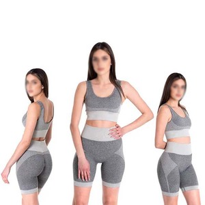 Conjuntos de Yoga de 2 Piezas para Mujer, Ropa Deportiva de Gimnasio, Poliéster, Venta al por Mayor, Trajes Deportivos, Sujetador Deportivo, Pantalones Cortos, Ropa de Yoga Sólida - Product Image 6