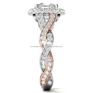 Anillo personalizable fino para mujer Infinity Band y Moissanite Diamond con piedra de girasol brillante para bodas y compromisos - Product Image 6