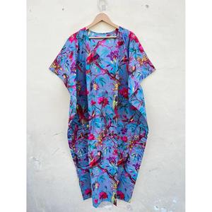 Kaftan en pur coton pour femme, 100 % coton, robes kimono longues, taille XL, vêtements de festival, style oriental, paréos de plage - Product Image 3