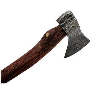 Hache artisanale en acier Damas sur mesure avec manche en bois de rose, outil de chasse de qualité industrielle, à vendre à prix abordable - Product Image 5