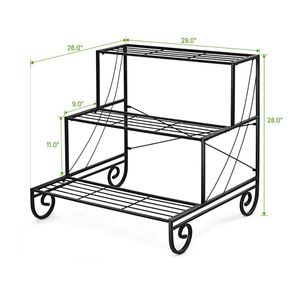 Étagère à plantes en métal à 3 niveaux pour l'extérieur, pour la présentation sur la terrasse - Product Image 5