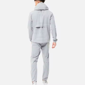 Conjunto Deportivo de Invierno para Hombre, Chaqueta Ligera con Capucha y Pantalones de Forro Polar, Secado Rápido, Ropa Casual para Exteriores, Logotipo Frontal - Product Image 2