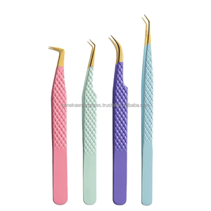 Pince à cils personnalisée, couleur bonbon, avec poignée en diamant, meilleure vente de volume, rose, logo personnalisé OEM - Product Image 6