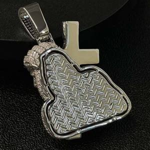 จี้รูปหัวคนสไตล์ฮิปฮอป CONCEPTION ประดับเพชรโมอิสซาไนต์ เงินแท้ 925 โครงสร้างแข็งแรงทนทาน - Product Image 5