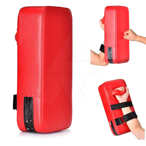 Custom Logo Professional Red Muay Thai <b>Kick</b> Pads Curved Strike <b>Shield</b> for MMA Training - Product Image 2