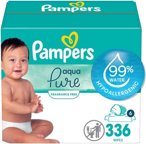Toallitas Húmedas para Bebé Pampers Aqua Pure, Toallitas a Base de Agua al 99%, Hipoalergénicas y sin Perfume, 336 Toallitas en Total (6 Paquetes con Tapa Abatible) - Product Image 5