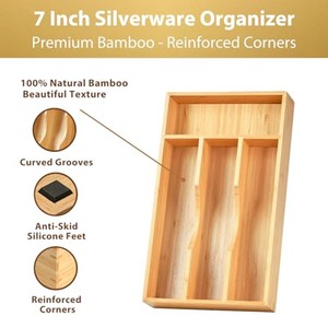 Organizador de Cubiertos de Bambú para Cajón - Bandeja Ecológica para Cubiertos al por Mayor - Product Image 3
